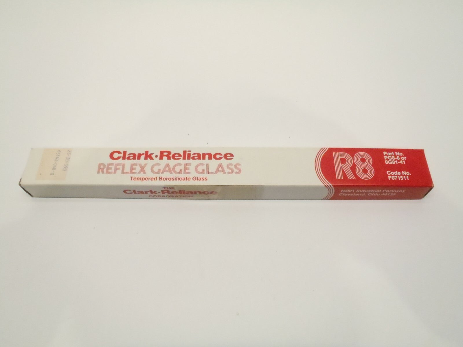 Clark-Reliance PG8-6 8G81-41 R8 Reflex Gage Glass Tempered Borosilicate F071511 - Maverick Industrial Sales