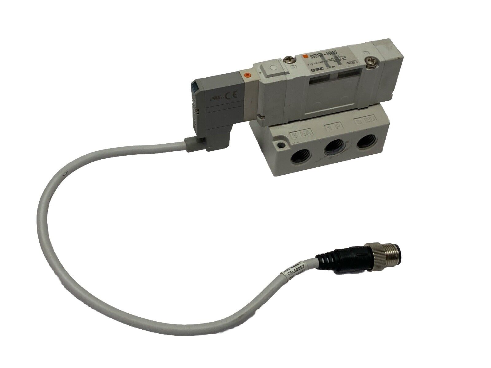 SMC SV3100-5W1U-02N 5-Port Solenoid Valve w/ Sub Plate - Maverick Industrial Sales