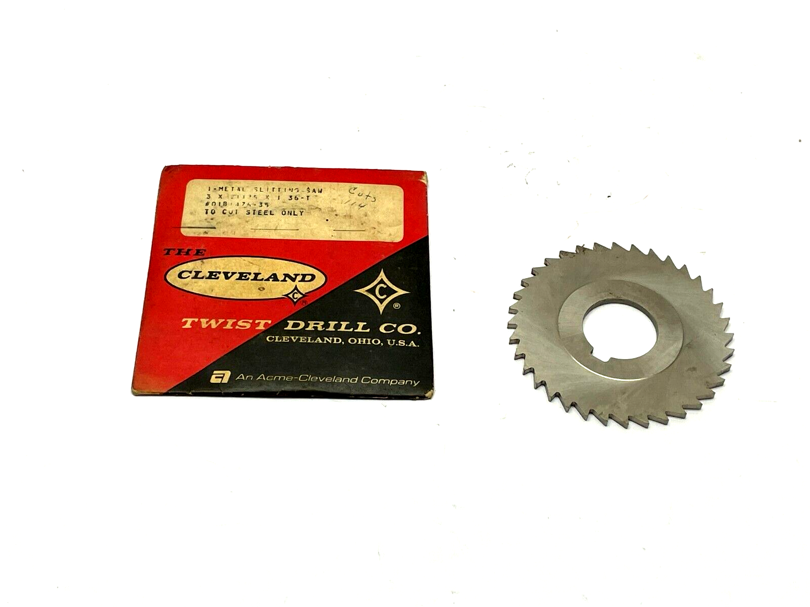 Cleveland Twist Drill Co. 0181476-35 Slitting Saw Blade 3 x .1125 x 1 - Maverick Industrial Sales