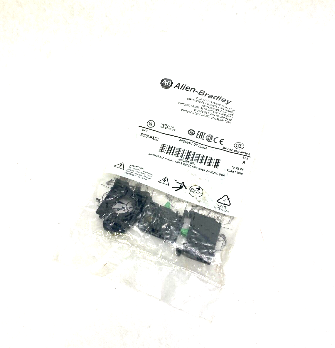 Allen Bradley 800F-PX20 Ser. A Contact Cartridge w/ Latch - Maverick Industrial Sales