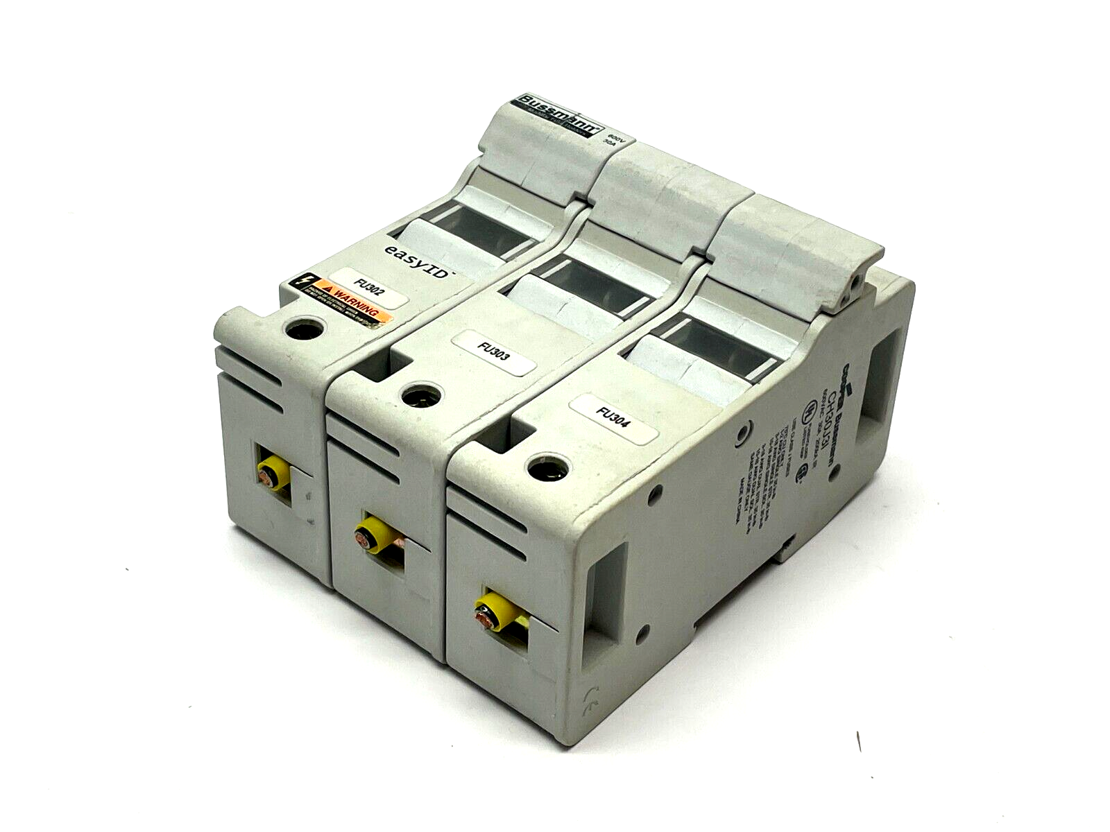CH30J3I | Bussmann Modular Fuse Holder 600VAC 30A 200kA 3-Pole - Used - Maverick Industrial Sales