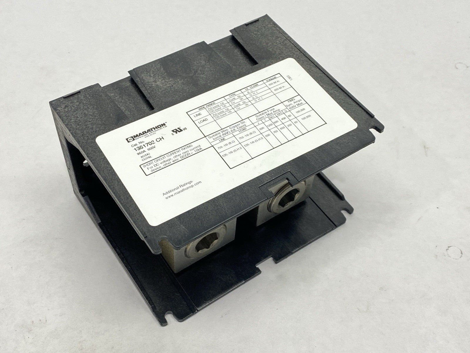Marathon 1351702CH Power Distribution Block 950A 600V - Maverick Industrial Sales
