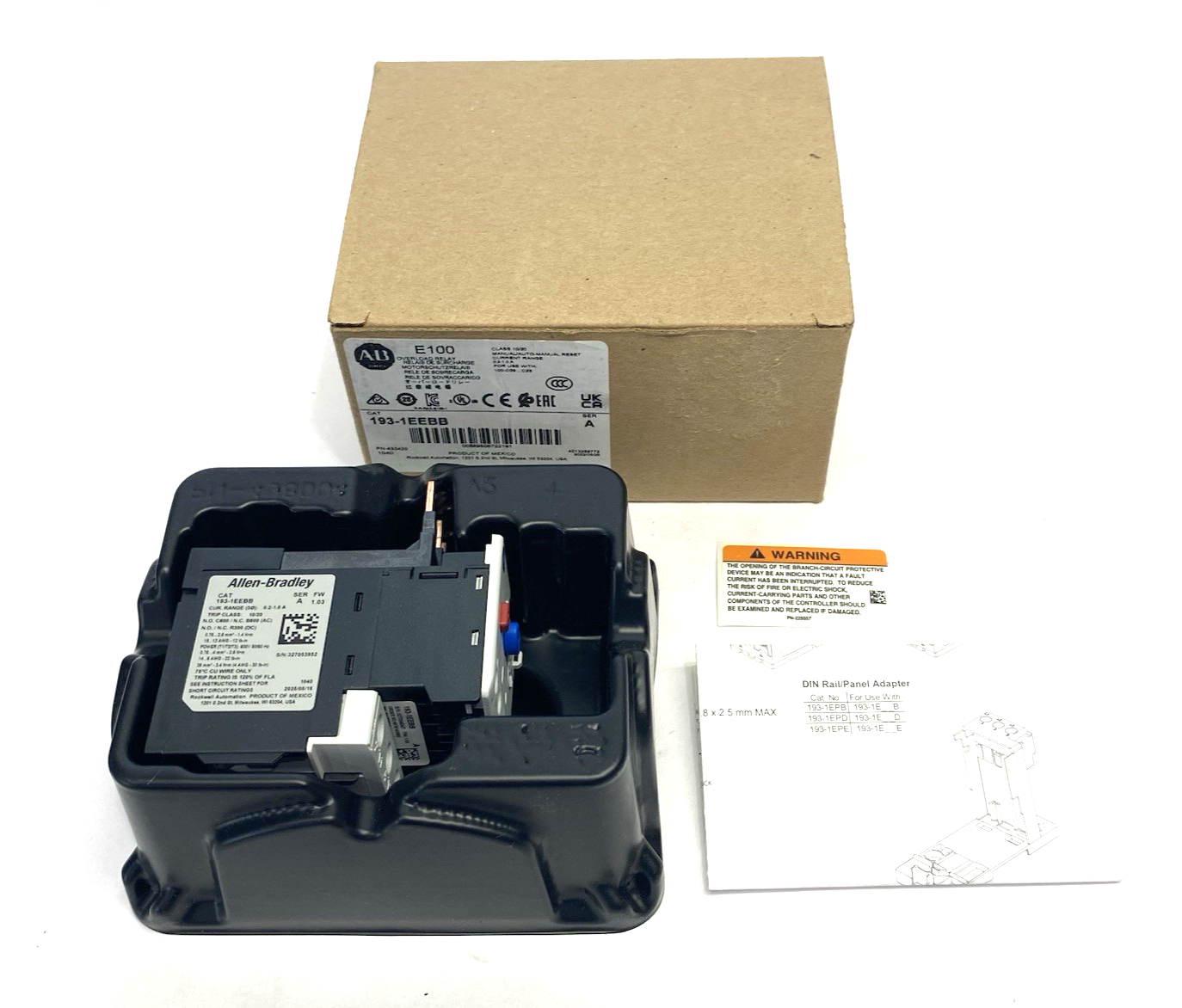 193-1EEBB | Allen Bradley Ser A Electronic IEC Overload Relay, Manual Reset 10-20T- New – Open box - Maverick Industrial Sales
