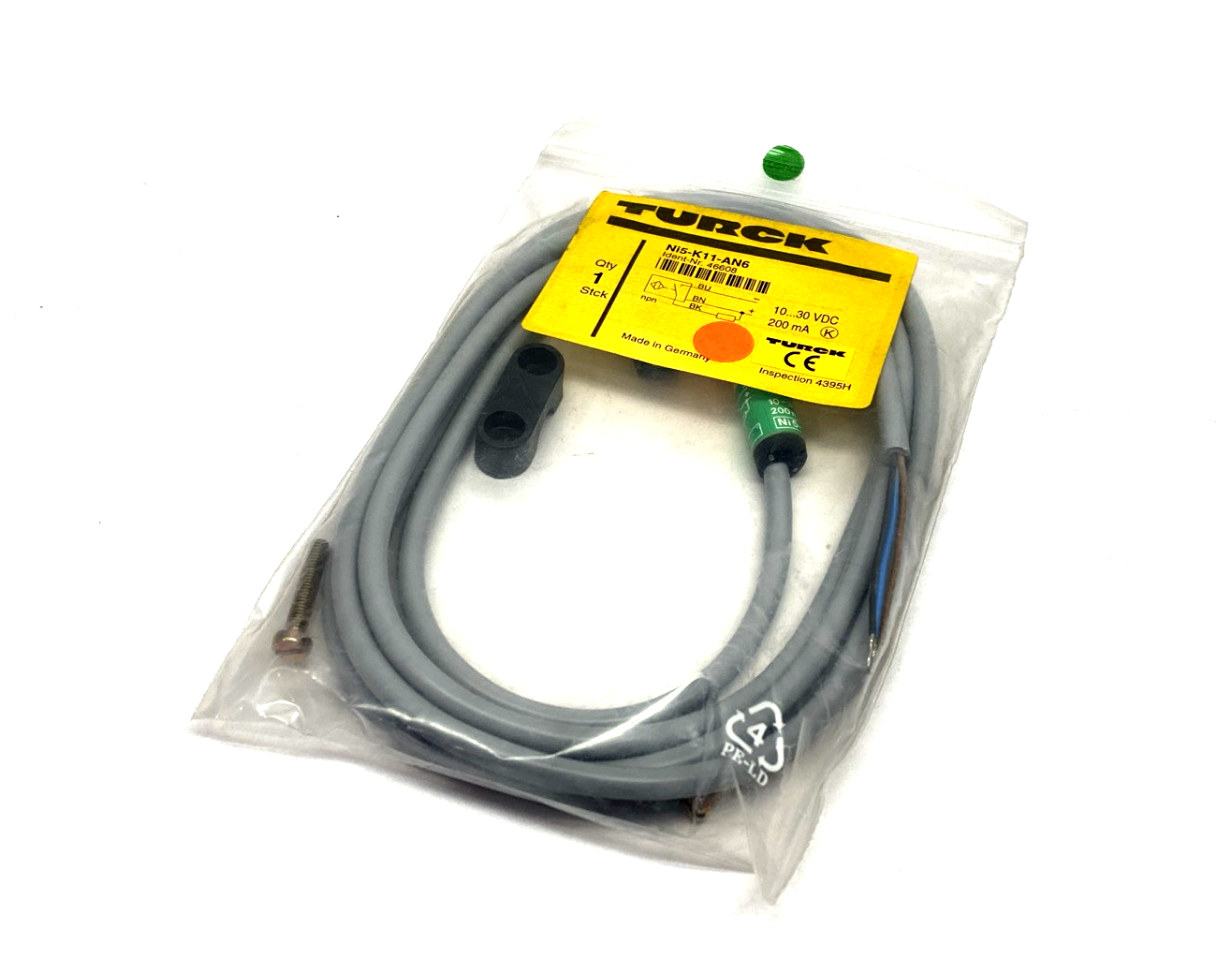 Turck Ni5-K11-AN6 Inductive Sensor 11mm Barrel Dia. 2m Cable 46608 - New - Maverick Industrial Sales