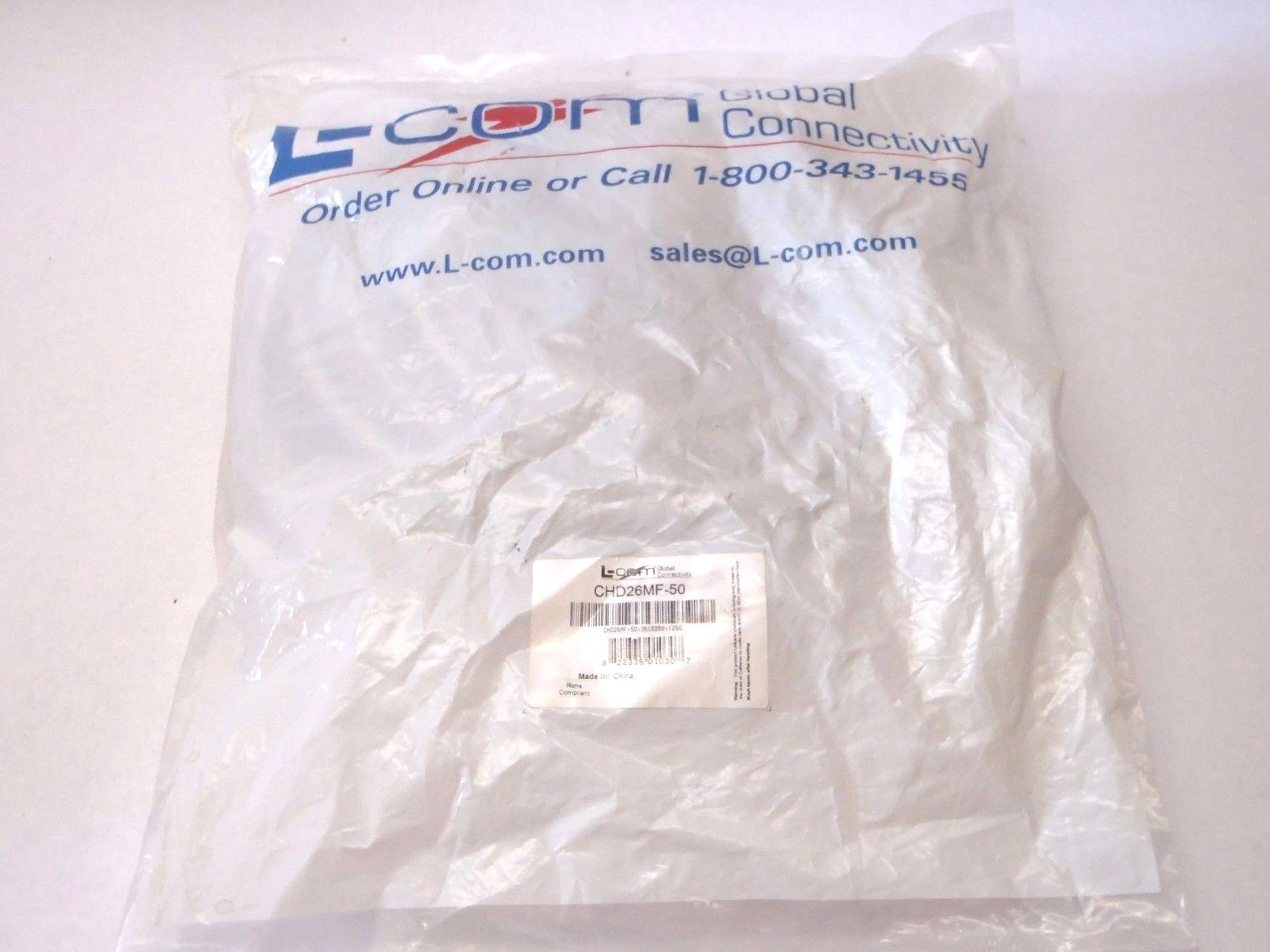 L-Com CHD26MF-50 HD26 Male / Female Deluxe Molded D-Sub Cable - New - Maverick Industrial Sales