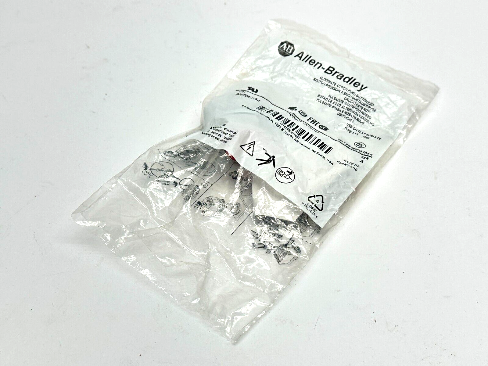 Allen Bradley 800FM-FA4 Ser A Pushbutton 22mm Red - Maverick Industrial Sales