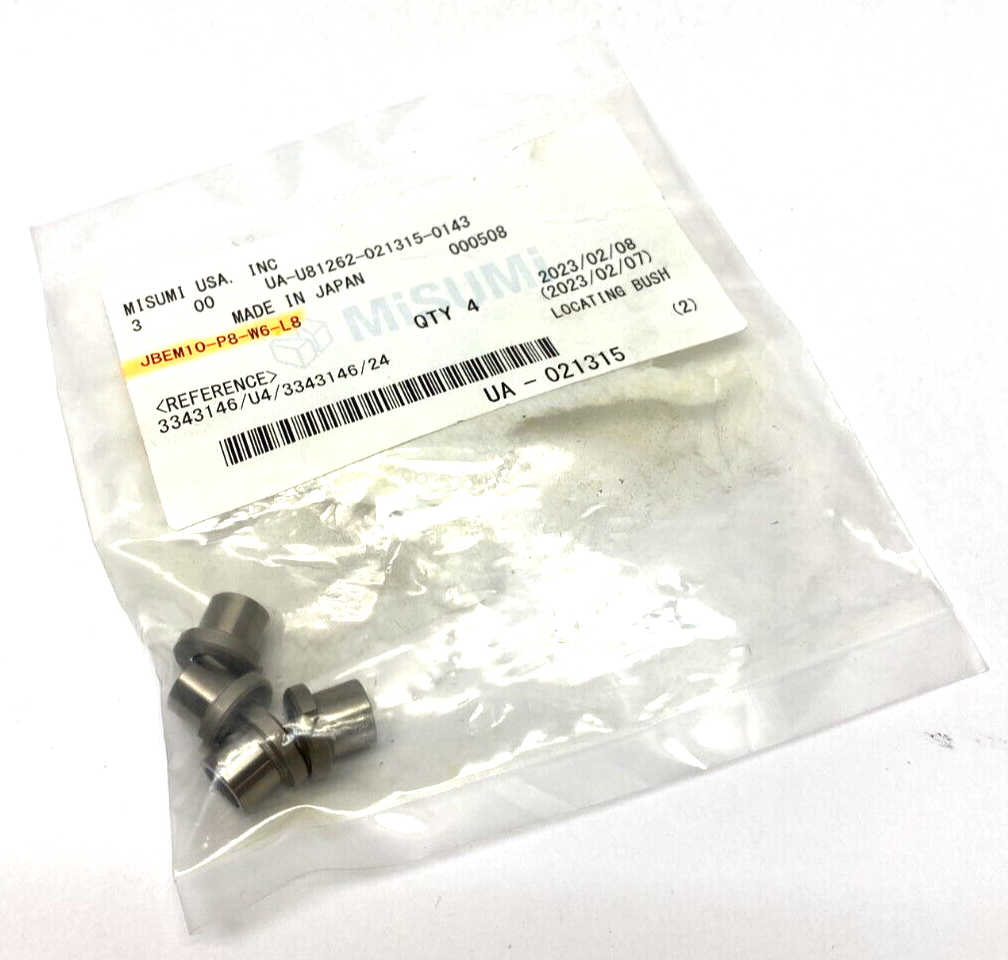Misumi JBEM10-P8-W6-L8 Bushings For Locating Pins PKG OF 4 - Maverick Industrial Sales