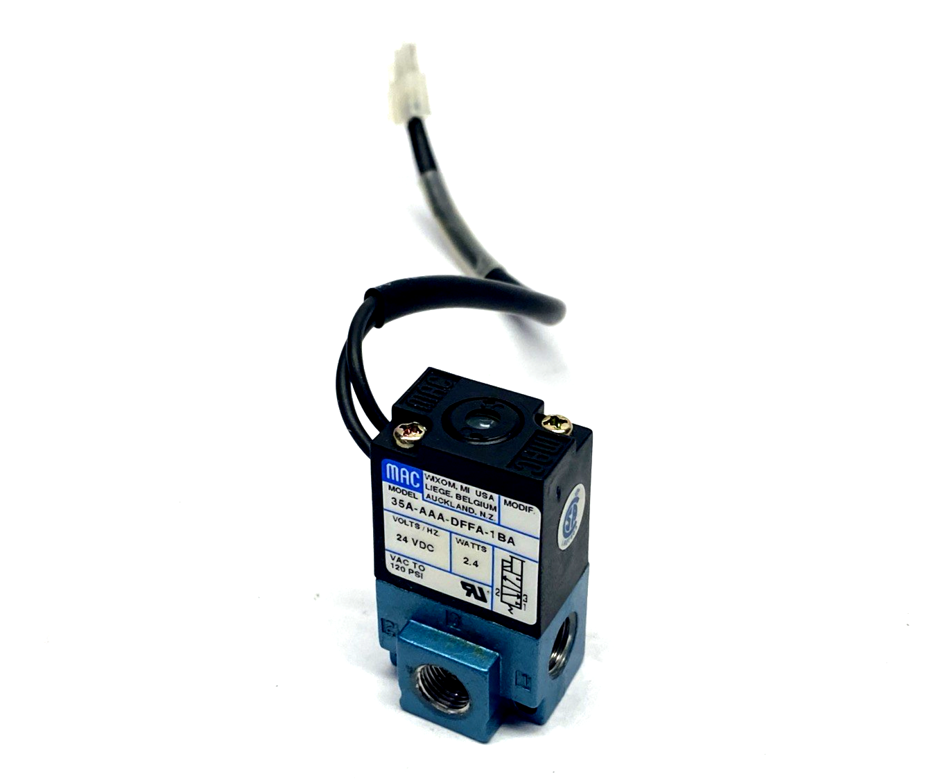 35A-AAA-DFFA-1BA | Mac Valves Solenoid Valve 24VDC 2.4W 1/8" Port - Used - Maverick Industrial Sales