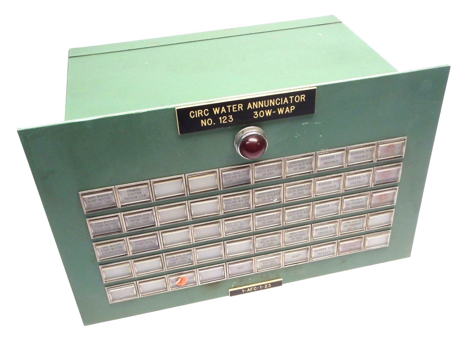Rochester Instrument Systems Circulation Water Annunciator No. 123 30W-WAP - Used - Maverick Industrial Sales
