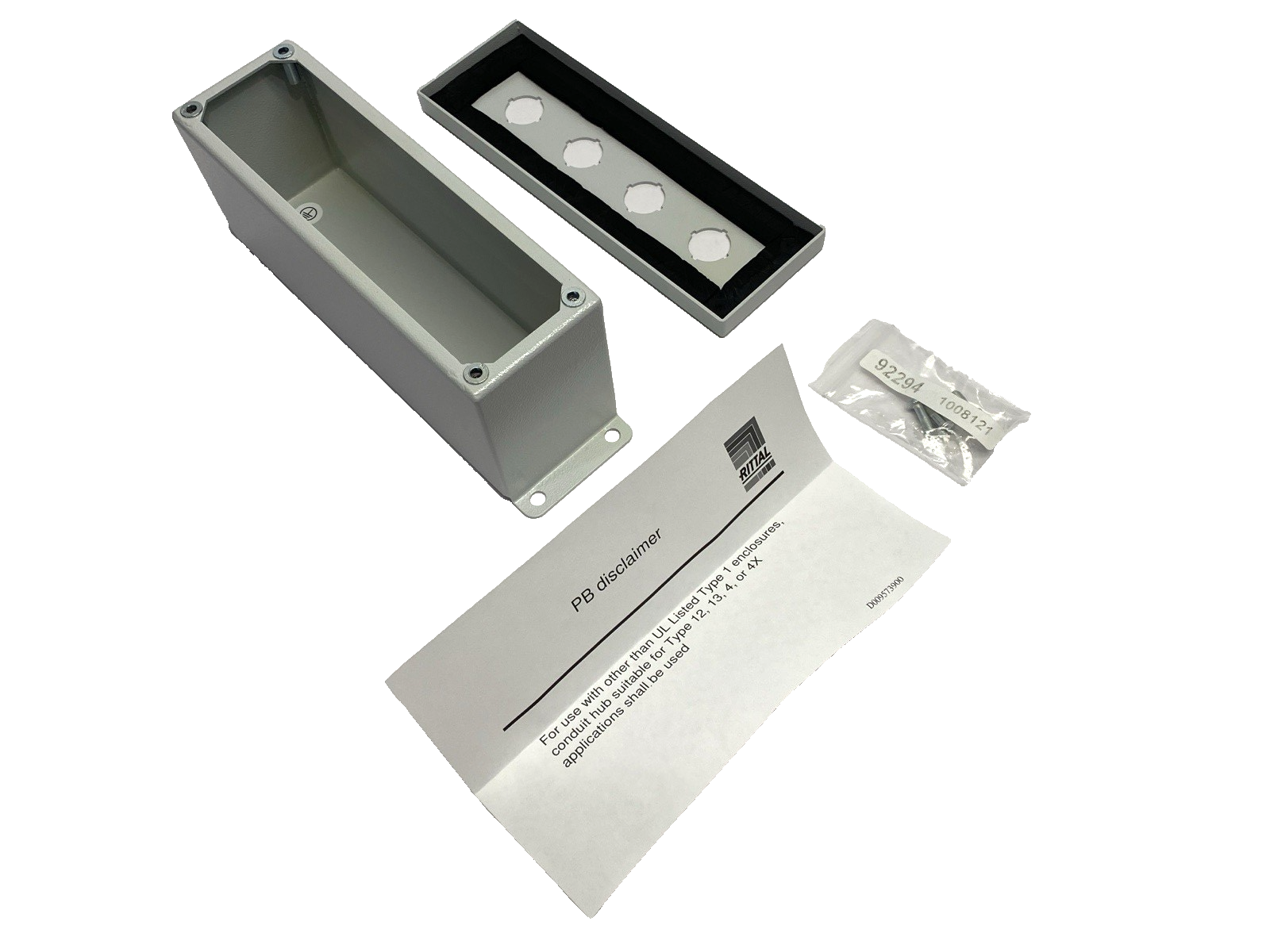 Rittal PB 8017667 Pushbutton Housing 4-Hole 22.5mm Dia. 88mm Depth 69mm Width - Maverick Industrial Sales