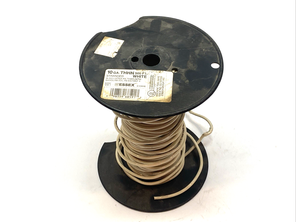 Essex E53446 White Stranded Wire 10 GA. THHN 3lbs 15.8oz - Maverick Industrial Sales