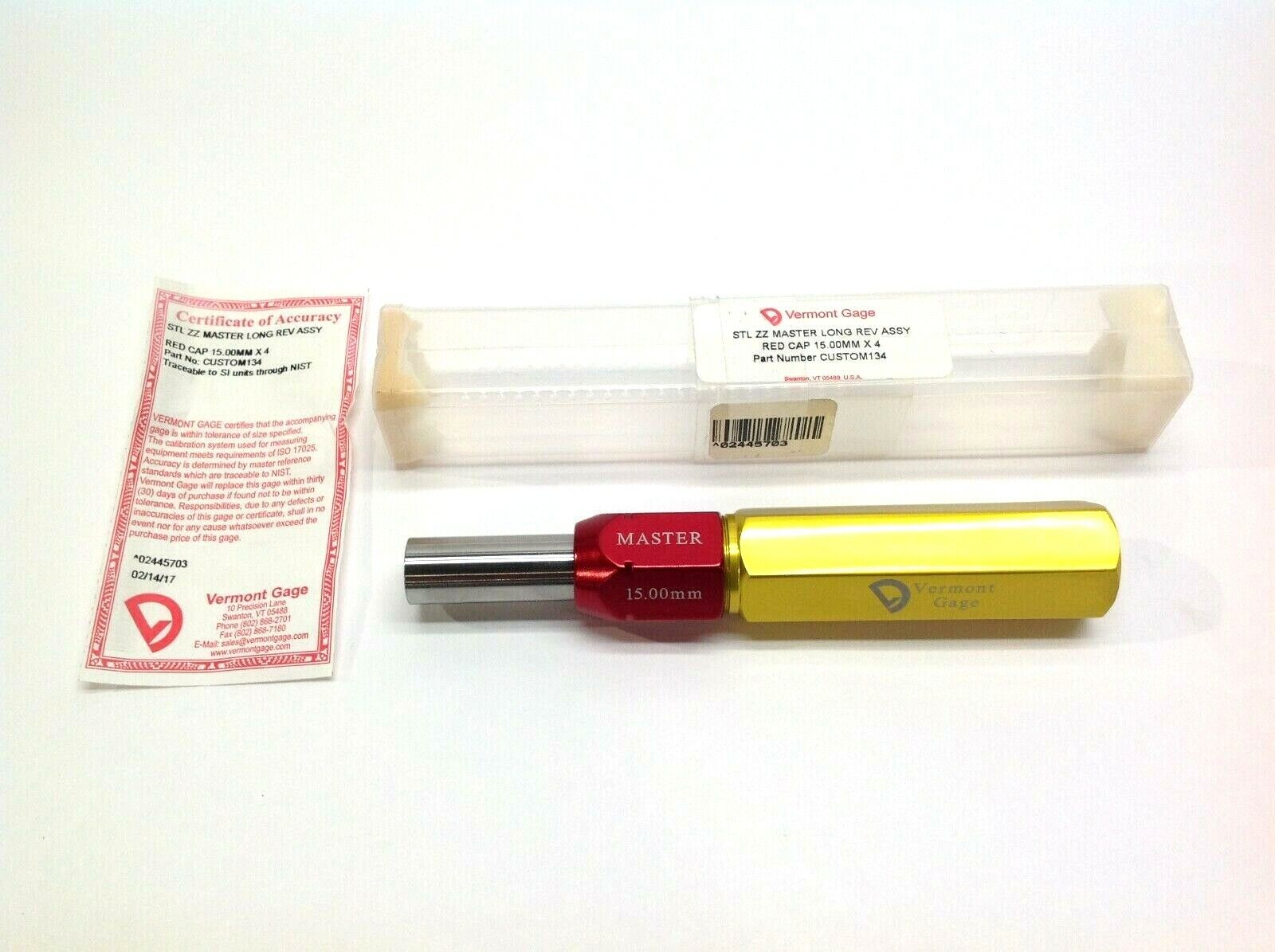 Vermont Gage CUSTOM134 Red Cap 15.00MM X 4 - Maverick Industrial Sales