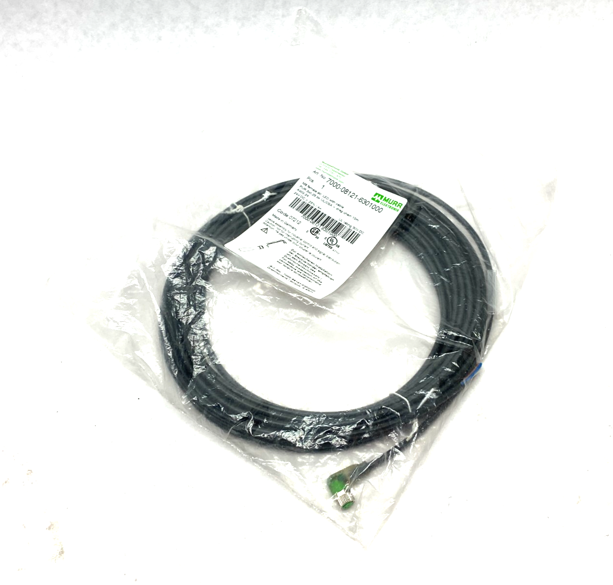 Murrelektronik 7000-08121-6301000 Single Ended M8 Female 90° A-cod. LED Cordset - Maverick Industrial Sales