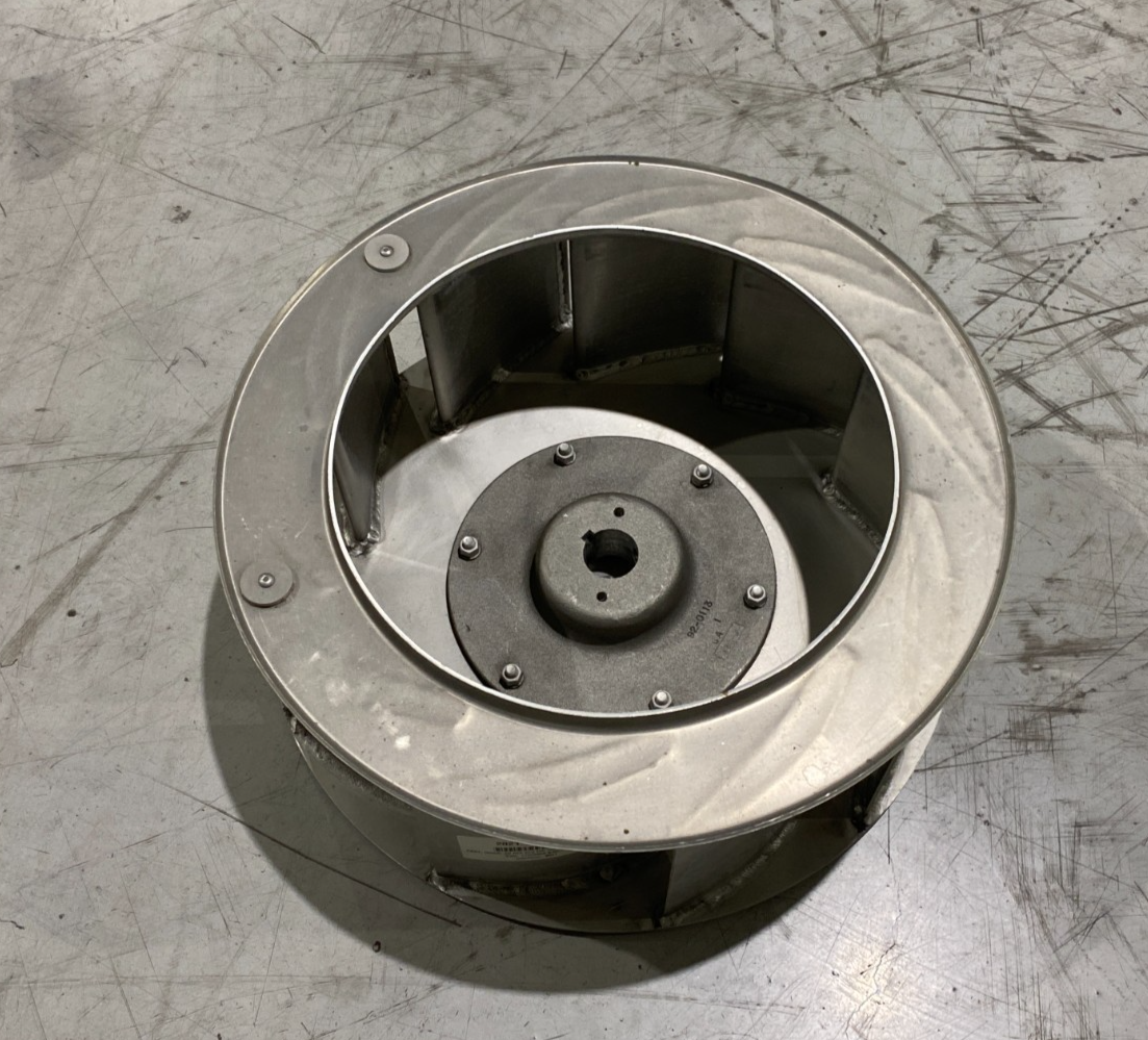 Blower Fan Wheel, 20 ACF, 100PCT Aluminum, CW, 1.625 BORE, TYPE 1 HUB - Maverick Industrial Sales