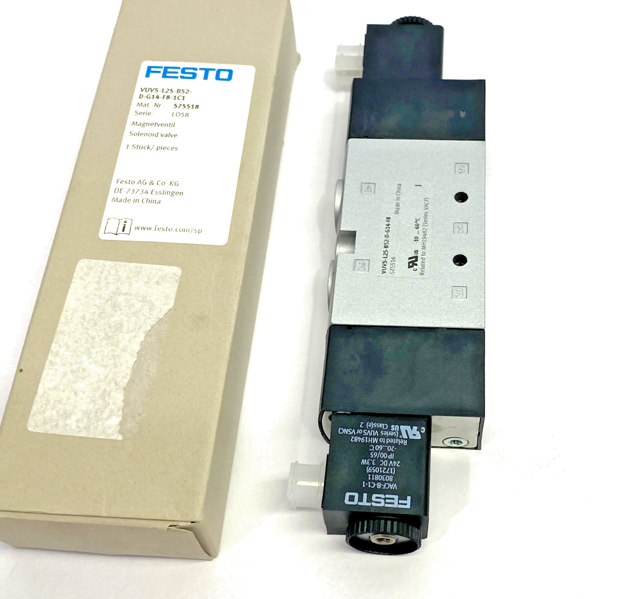 Festo VUVS-L25-B52-D-G14-F8-1C1 Solenoid Valve 5/2, Bistable 575518 - Maverick Industrial Sales
