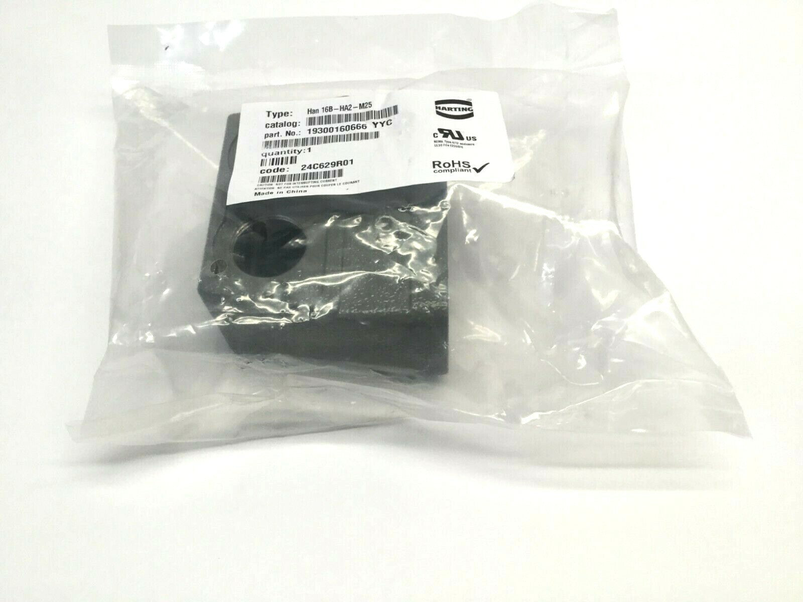 Harting 19300160666 YYC Connector Hood Front Dual Han 16B-HA2-M25 - New - Maverick Industrial Sales