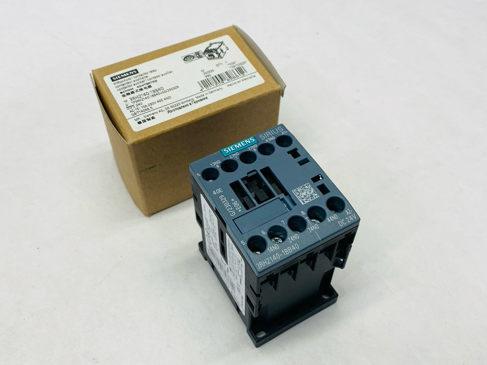 Siemens 3RH2140-1BB40 Contactor Relay 4 NO 10A 230V 24VDC - Maverick Industrial Sales