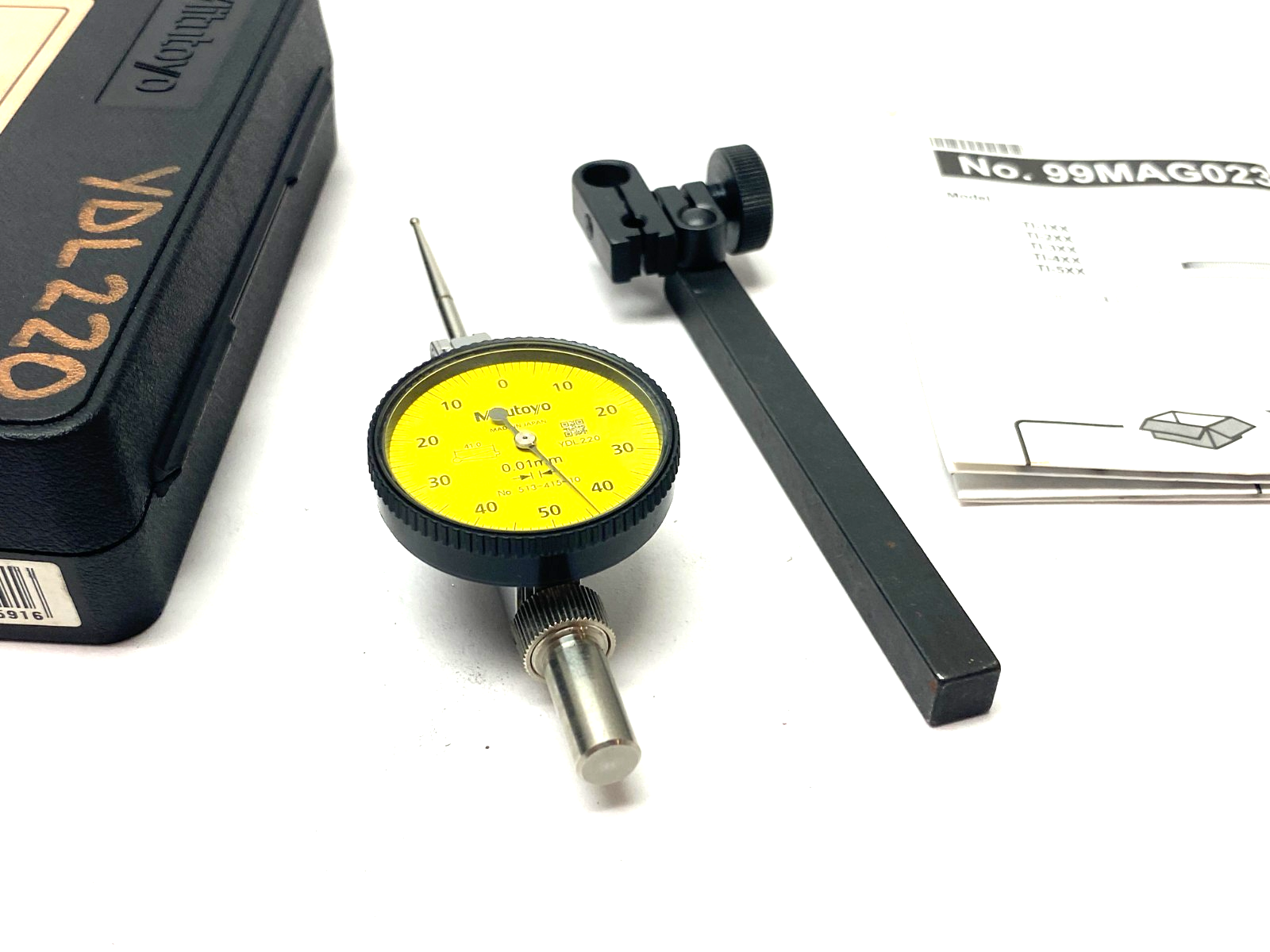 Mitutoyo 513-415-10E Dial Test Indicator 1.0mm Range, 0.01mm Graduation TI-123EX - New – Open box - Maverick Industrial Sales