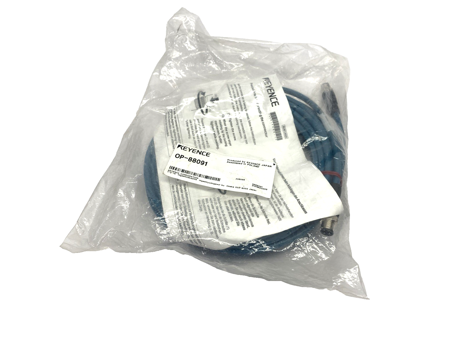 Keyence OP-88091 Ethernet Cable M12 4-Pin 10m - Maverick Industrial Sales
