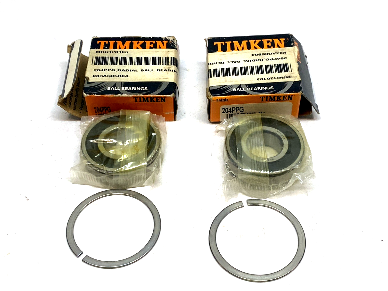 Timken 204PPG Deep Groove Ball Bearing 20x47x14mm Double Contact Seal LOT OF 2 - Maverick Industrial Sales