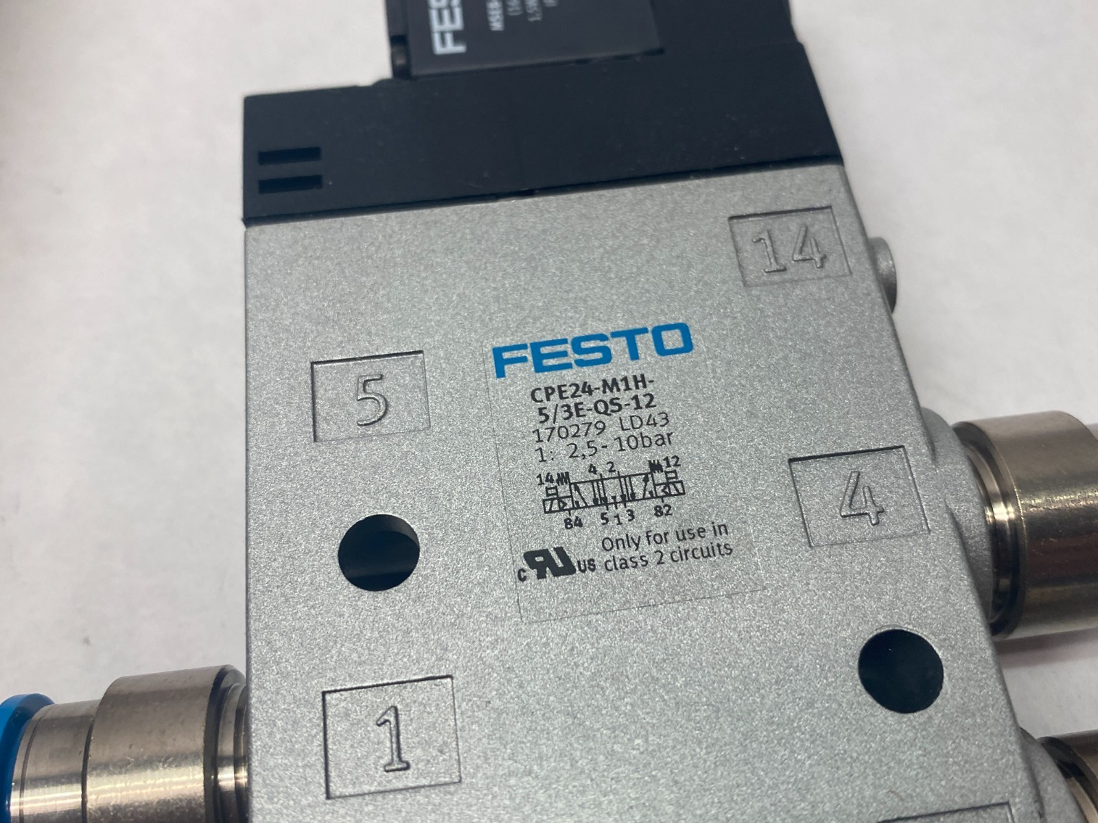 Festo CPE24-M1H-5/3E-QS-12 Solenoid Valve, Spring-Return, 170279 - Maverick Industrial Sales