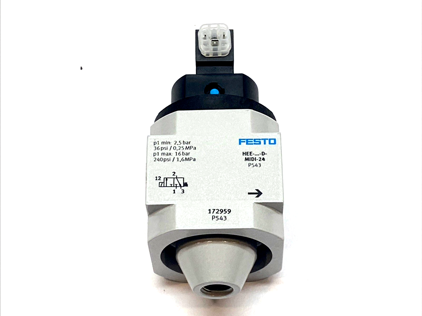 Festo Electric MIDI-24 Pneumatic Solenoid On/Off Valve P543 - New – Open box - Maverick Industrial Sales