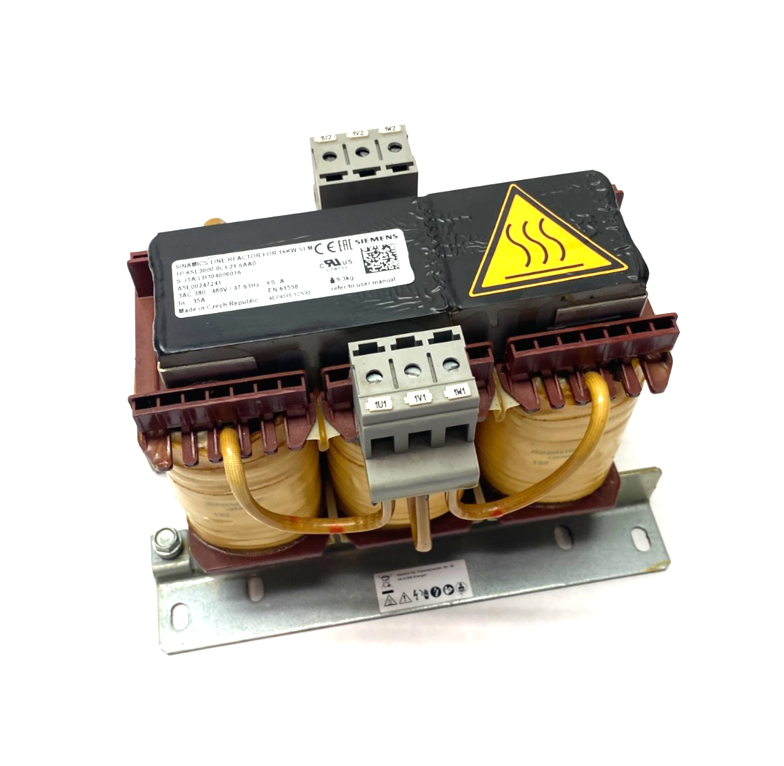 Siemens 6SL3000-0CE21-6AA0 SINAMICS Line Reactor for 16KW SLM - Maverick Industrial Sales