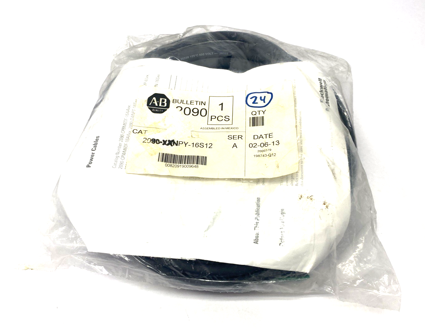 Allen Bradley 2090-XXNPY-16S12 Ser. A Power Connection Cable - Maverick Industrial Sales
