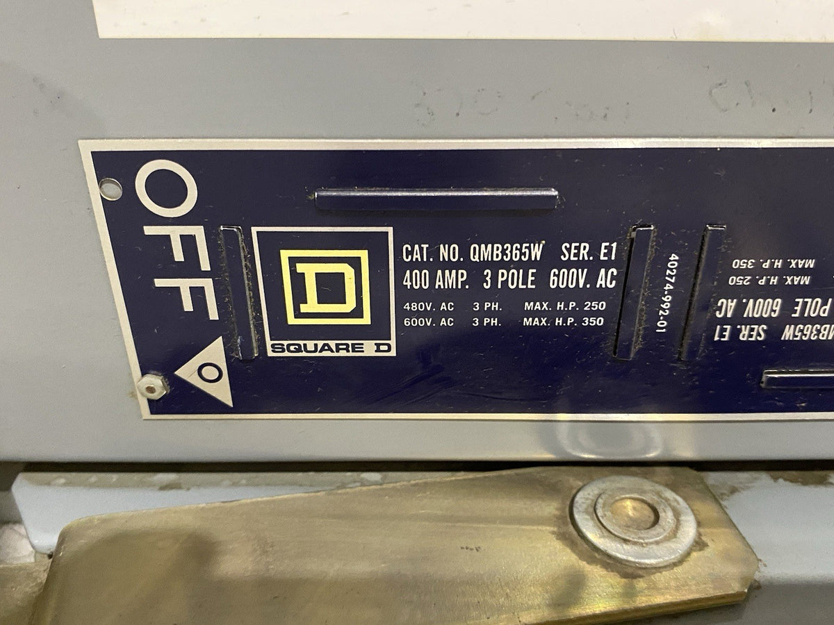 QMB365W | Square D Ser. E1 Fusible Panelboard Switch Unit 400A 3-Pole NO FUSES - Used - Maverick Industrial Sales