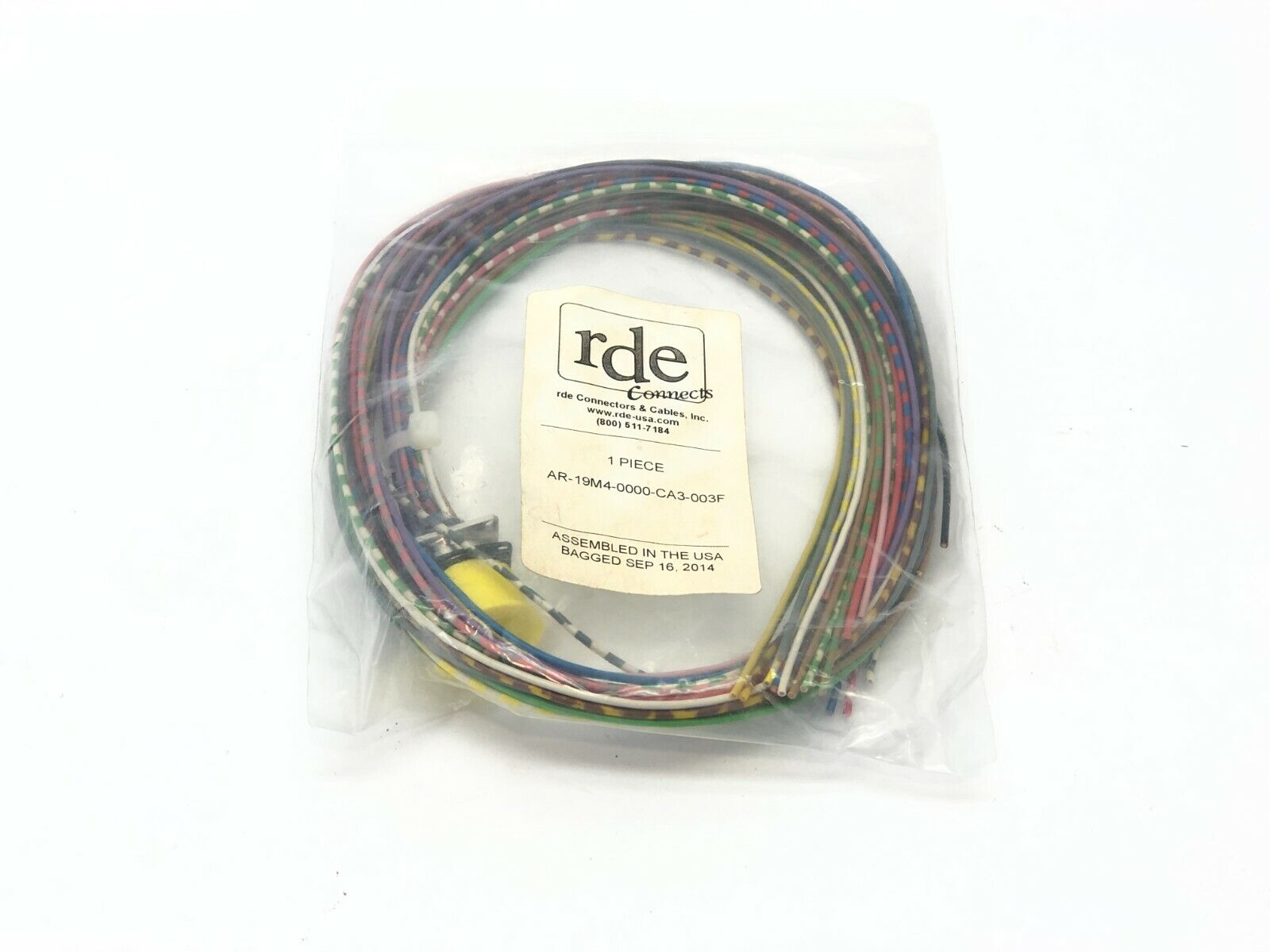 Rde Connects AR-19M4-0000-CA3-003F Flange Connector Front Mount Cable Assembly - Maverick Industrial Sales
