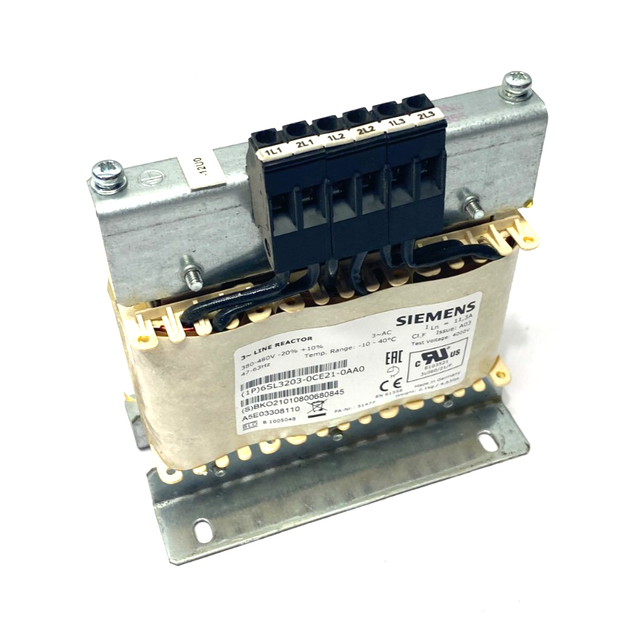 Siemens 6SL3203-0CE21-0AA0 SINAMICS Line Reactor 3~ 380-480V - Maverick Industrial Sales
