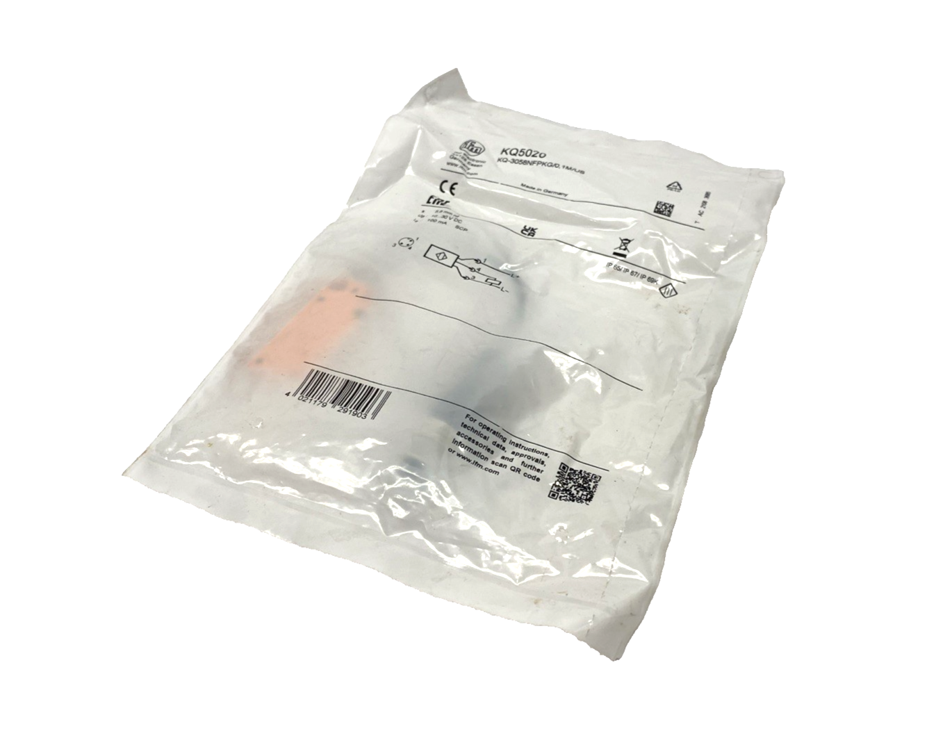 KQ5020 | ifm Capacitive Sensor M12 3-Pin Male 0.1m KQ-3058NFPKG/0,1M/US - New - Maverick Industrial Sales
