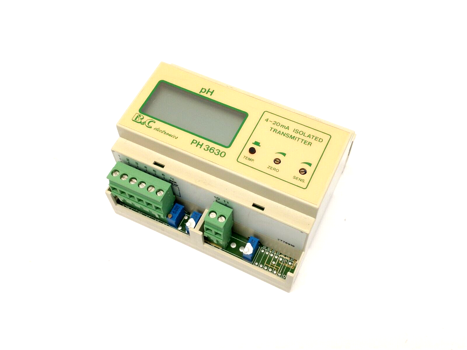 PH 3630, PH3630, 2778910 | B&C Electronics PH3630 2-Wire DIN Rail pH Transmitter 2778910 - Used - Maverick Industrial Sales