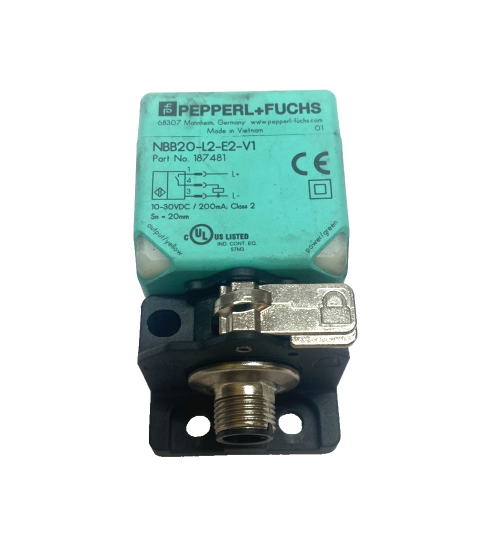 NBB20-L2-E2-V1 | Pepperl+Fuchs Inductive Sensor, 4-LEDs, 20mm Flush, 187481 - Used - Maverick Industrial Sales