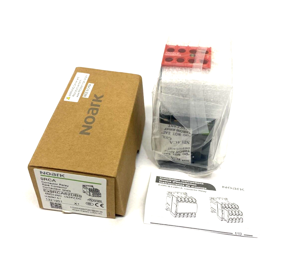 Noark Ex9RCA62DBS Safety IEC Control Contactor 6NO+2NC 24VDC 1321901 - Maverick Industrial Sales