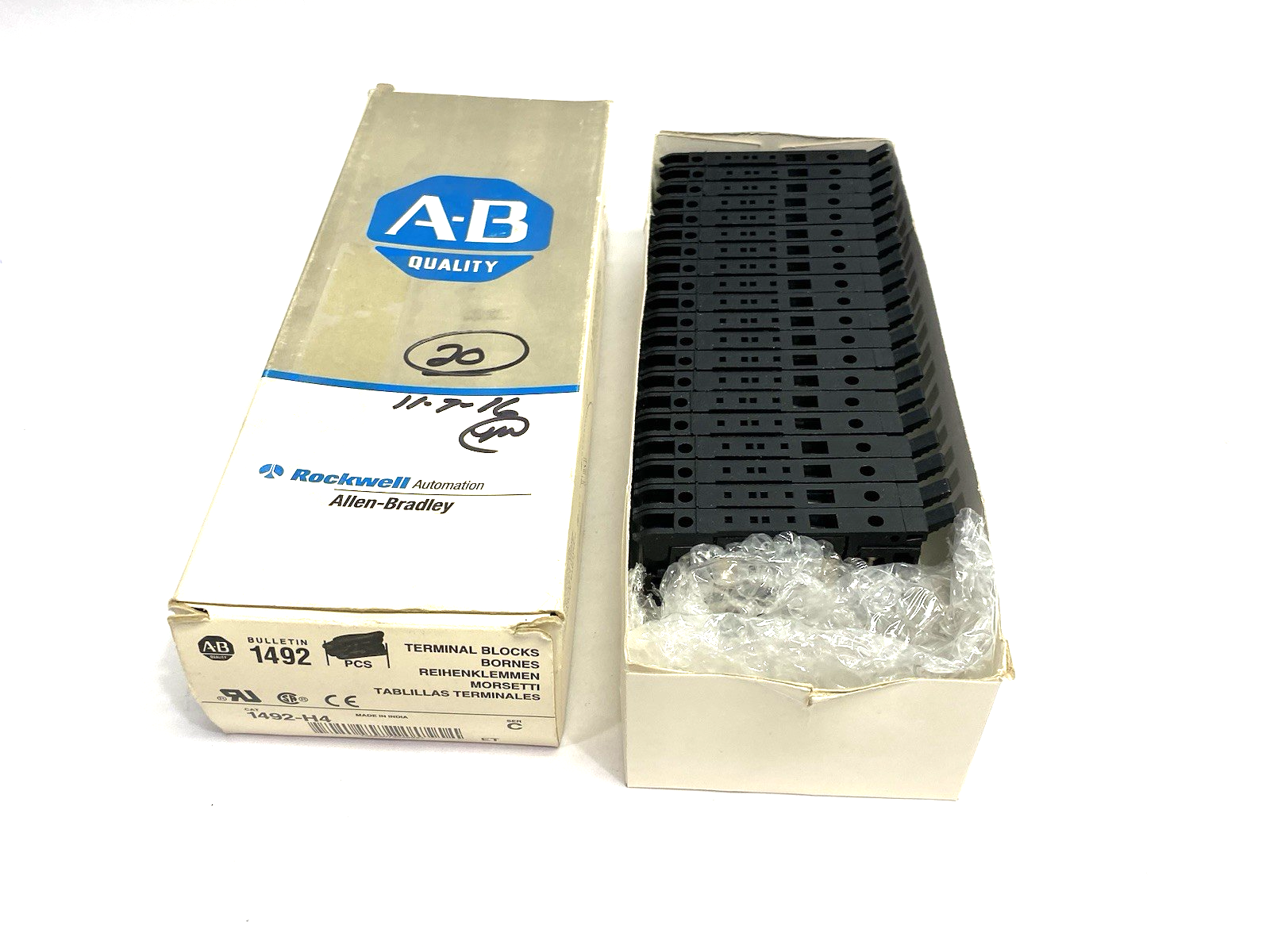 Allen Bradley 1492-H4 Ser. C Fuse Terminal Block 4mm² BOX OF 20 - Maverick Industrial Sales