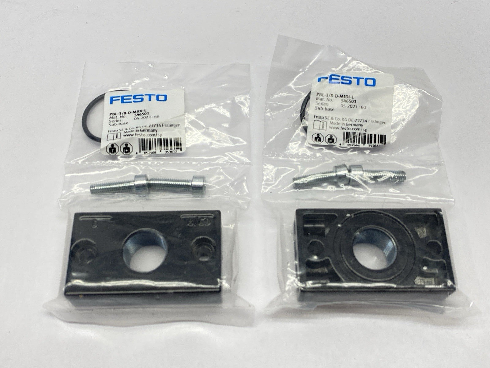 Festo PBL-3/8-D-MIDI-L Sub Base 546501 LOT OF 2 - Maverick Industrial Sales