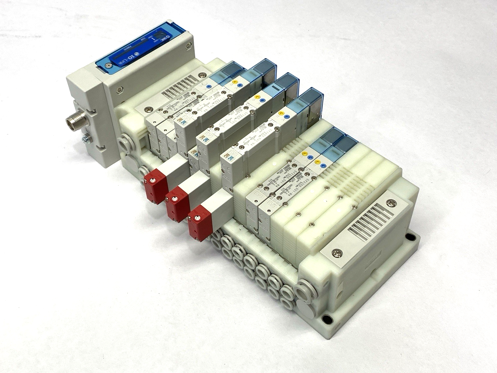 SMC SS5Y3-60-14B Pneumatic Manifold Assembly w/ EX260-SIL1 IO-Link M12 Connector - Maverick Industrial Sales