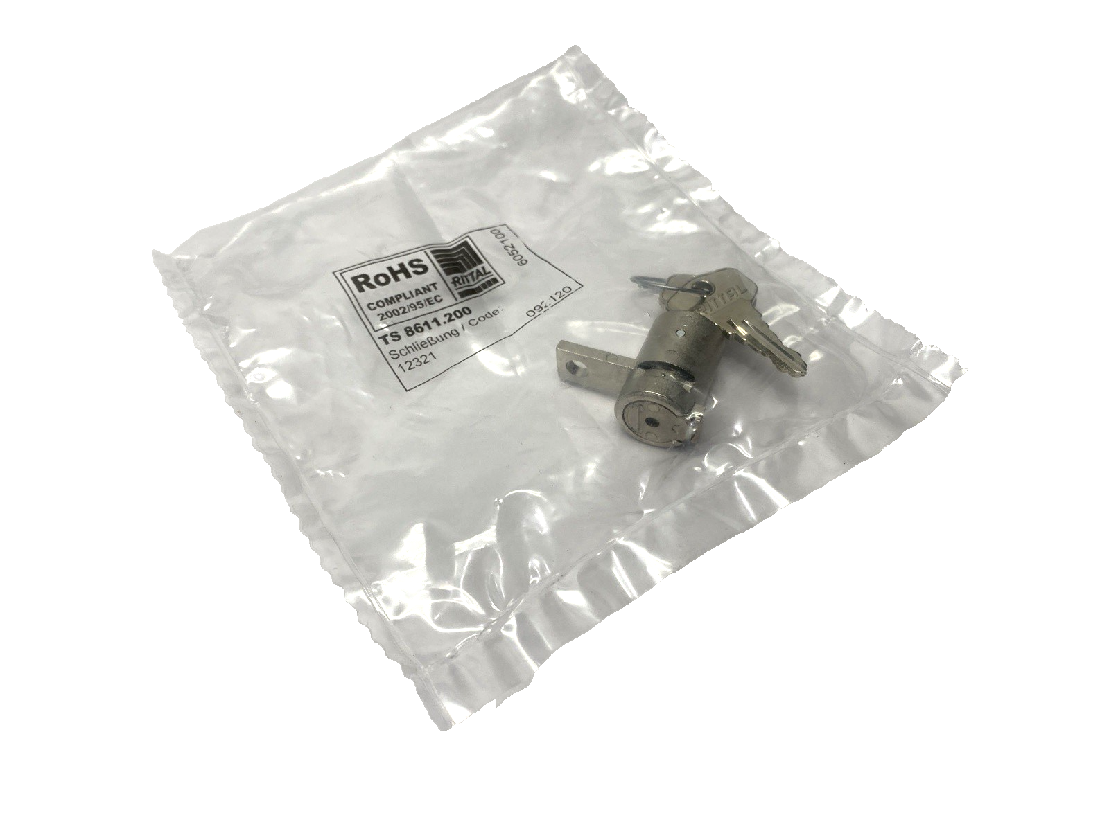 Rittal TS 8611.200 Lock and Pushbutton Insert for Handle Systems w/ 2 Keys - Maverick Industrial Sales