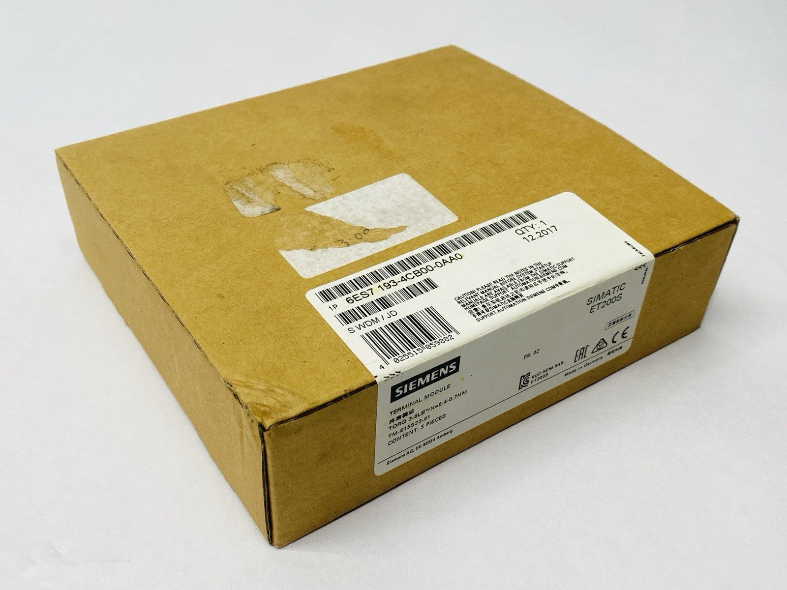Siemens 6ES7 193-4CB00-0AA0 SIMATIC ET200S Terminal Module BOX OF 5 - Maverick Industrial Sales