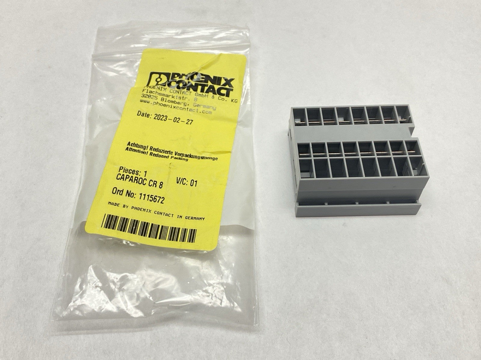 CAPAROC CR 8 | Phoenix Contact Busbar 8-Slot 1115672 - New - Maverick Industrial Sales