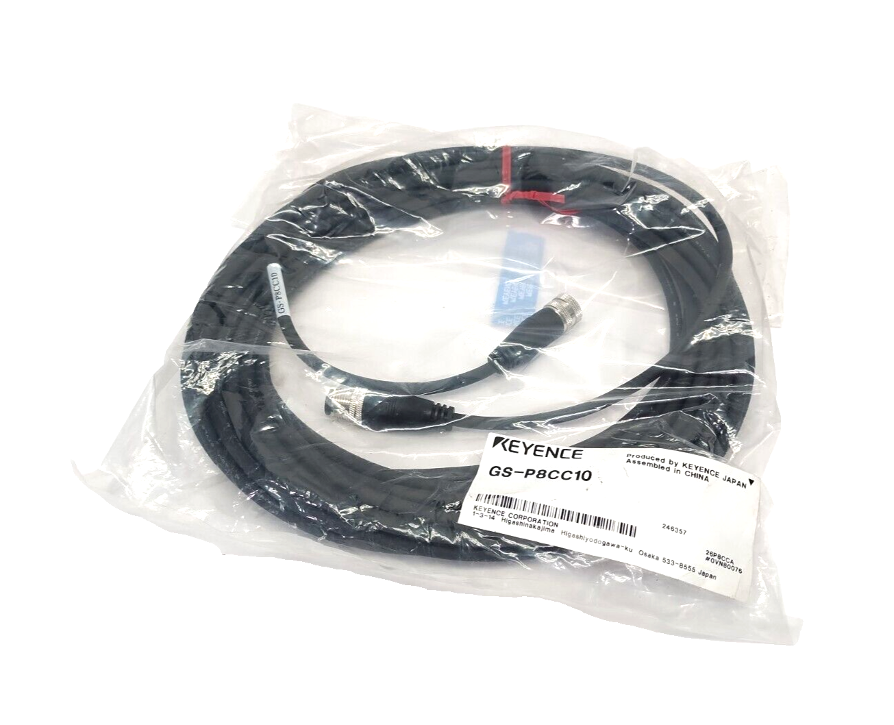 Keyence GS-P8CC10 M12 Connector Type Extension Cable 8-Pin Male To Female 10m - Maverick Industrial Sales