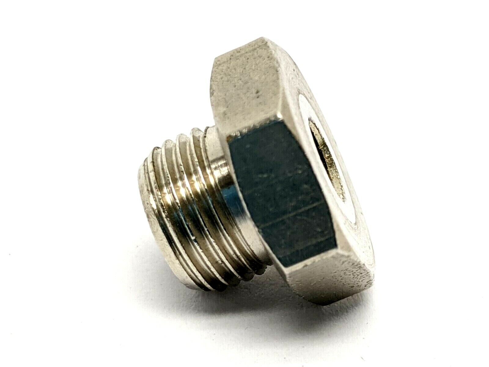 Hex Plug Fitting M10 Outer M5 Inner Thread, 9/16” Hex Width, 7/16” OAL LOT OF 10 - New – Open box - Maverick Industrial Sales