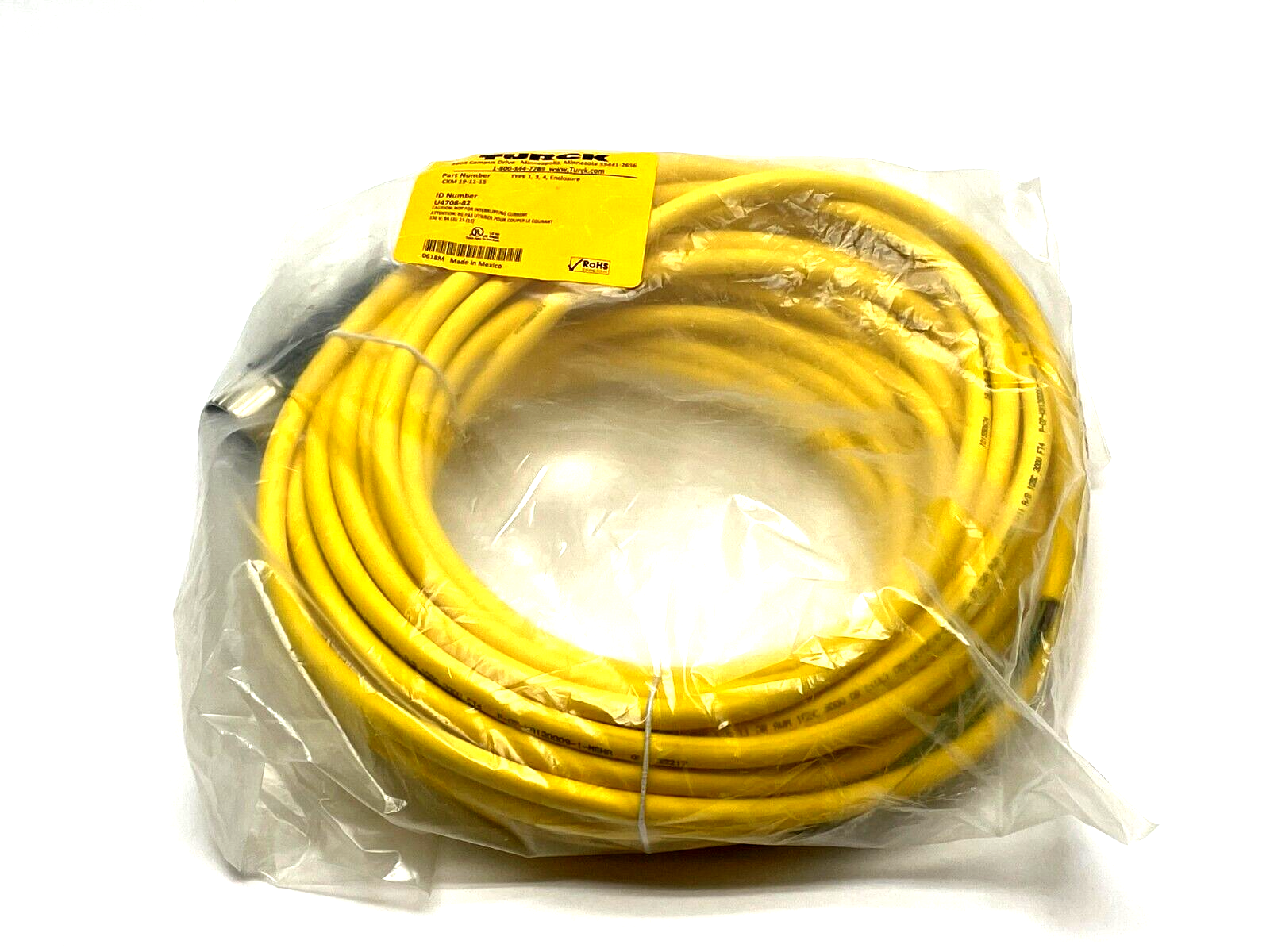 Turck CKM 19-11-15 Single-Ended Cordset U4708-82 - New - Maverick Industrial Sales