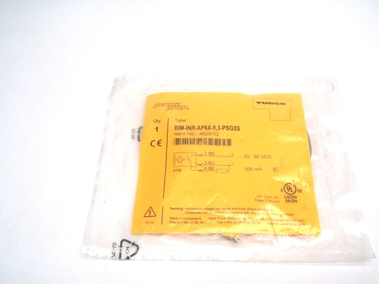 Turck Elektronik BIM-INR-AP6X-0,3-PSG3S 4623702 Proximity Switch Cylinder Sensor - New - Maverick Industrial Sales