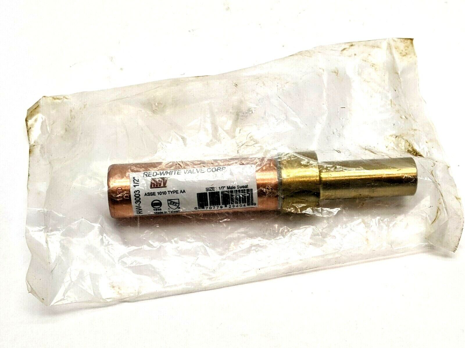 RW-3003 | Red-White Valve 1/2" Male Sweat Water Hammer Arrestor - New - Maverick Industrial Sales