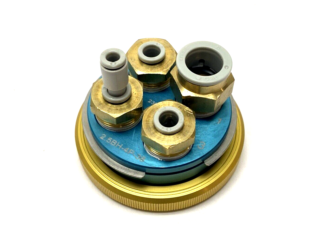 Twintec 2.5BH-4P-38 Multiple Tube Connector, 3/8" NPT 4-Ports - Used - Maverick Industrial Sales