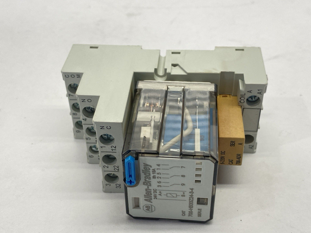 700-HB33Z24-3-4 | Allen Bradley Ser E Relay w/ 700-HN153 Ser B Base 700-ADR Diode- Used - Maverick Industrial Sales