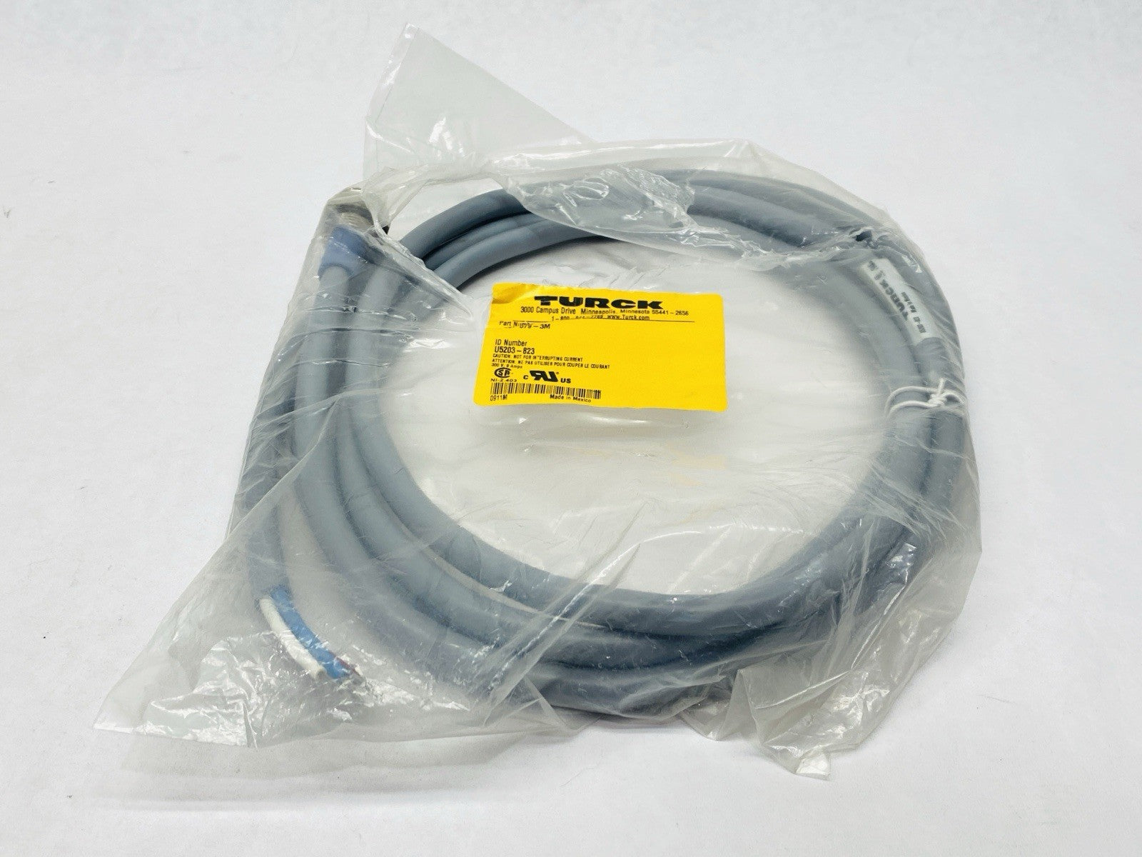 RSF 579-3M, U5203-823 | Turck RSF 579-3M DeviceNet Front Mount Receptacle Male 7/8" 3m U5203-823 - New Other - Maverick Industrial Sales