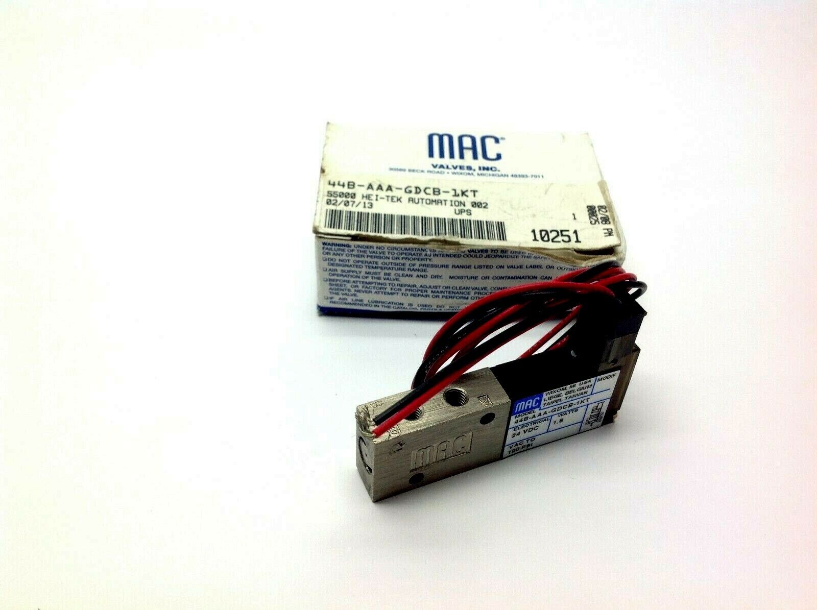 44B-AAA-GDCB-1KT | MAC Valves Solenoid Valve 44 Series - New Other - Maverick Industrial Sales
